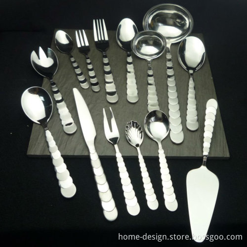 Stainless steel 72pcs set sandblast cutlery with wooden box packing